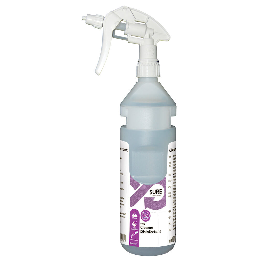 SURE Cleaner disinfectant Empty Bottlekit - 750ml 6x1Buc. - Flacon gol, 750 ml, pentru reumplere în sistem Divermite®/Diverflow®